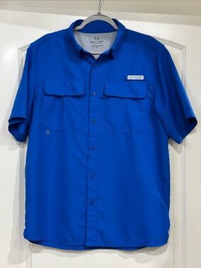Realtree Men's Short-Sleeve Button-Down Shirt - Royal Blue